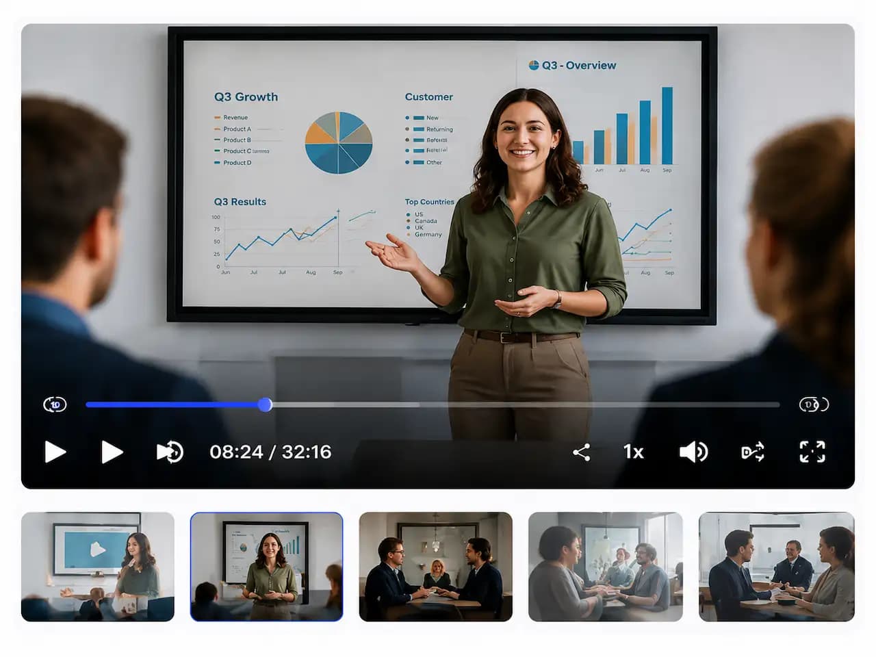 Video transcription preview