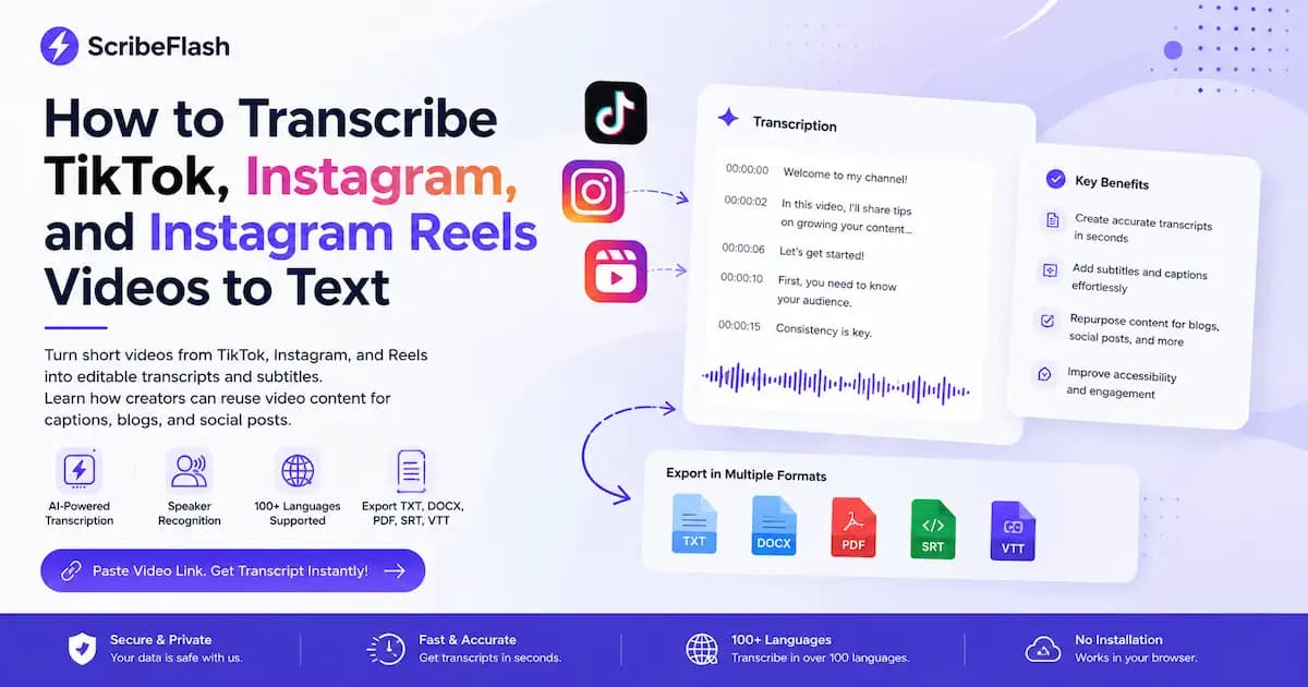 TikTok, Instagram ve Instagram Reels videolarını metne nasıl dönüştürürsünüz